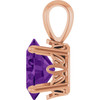14K Rose Natural Amethyst Pendant