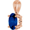 14K Rose Lab-Grown Blue Sapphire Pendant