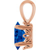 14K Rose Lab-Grown Blue Sapphire Pendant