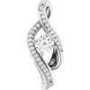 14 Karat White Gold 0.33 Carat Diamond Pendant.