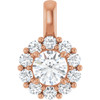 14K Rose 3/4 CTW Lab-Grown Diamond Halo-Style Pendant