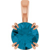 14K Rose Natural London Blue Topaz Pendant