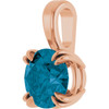 14K Rose Natural London Blue Topaz Pendant