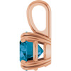 14K Rose Natural London Blue Topaz Pendant