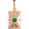 14K Rose Gold Emerald Ring Fine Jewelry  $393