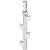 Sterling Silver .07 CTW Natural Diamond Bar Pendant