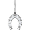 Platinum 1/8 CTW Natural Diamond Horseshoe Charm/Pendant