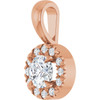 14K Rose 1/4 CTW Natural Diamond Halo-Style Pendant