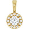 14K Yellow 1/4 CTW Natural Diamond Halo-Style Pendant