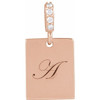 14K Rose .02 CTW Natural Diamond Engravable Pendant
