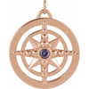 14K Rose Gold Iolite Compass Design Ring Fine Jewelry  $874