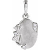 14K White .025 CTW Natural Diamond Engravable Floral Pendant
