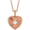 14K Rose 1/10 CT Natural Diamond Heart Pendant