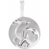 14K White .015 CT Natural Diamond Chinese Zodiac Rabbit Pendant