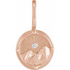 14K Rose .015 CT Natural Diamond Earth Element Charm/Pendant
