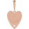 14K Rose .01 CT Natural Diamond Engravable Heart Pendant