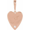 14K Rose .01 CT Natural Diamond Engravable Heart Pendant