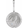 14K White .015 CT Natural Diamond Fire Element Charm/Pendant
