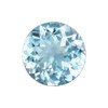 1.21 Carat Gem Aquamarine, Vivid Medium Rich Sky Blue Round Shape, 7.5 mm, Deep Color