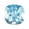 3.02 Carat Gem Aquamarine, Vivid Medium Rich Sky Blue Cushion Shape, 9 mm, Calibrated