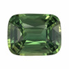 4.10 Carat Unheated GIA Green Sapphire Gem, Cushion Shape, 10.2 x 7.9 mm
