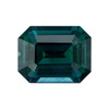 2.25 Carat Blue Carat Green Sapphire Gem, Octagon Cut, 8.4 x 6.5 mm