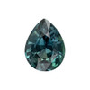 1.23 Carat Blue Carat Green Sapphire Gem, Pear Cut, 7.3 x 5.6 mm