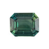 1.63 Carat Vivid Medium Blue Green Sapphire Octagon Cut Gemstone, 7.5 x 6.1 mm