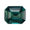 3.51 Carat Vivid Medium Teal Blue Green Sapphire Octagon Cut Gemstone, 9.2 x 7.7 mm