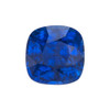 1.65 Carat Vivid Rich Royal Blue Sapphire Gemstone, Cushion Shape, 6.4 x 6.4 mm