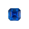 0.85 Carat Vivid  Rich Blue Sapphire Gemstone, Asscher Cut, 5 x 5 mm