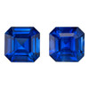 1.43 Carats Matched Vivid Rich Royal Blue Sapphire Gems, Asscher Cut, 5.0 mm - $2,706