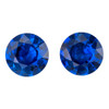 1.51 Carats Matched Vivid Rich Royal Blue Sapphire Gems, Round 5.5 mm - $2,533