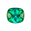 1.28 Carat Vivid Open Minty Blue Green Tourmaline Gemstone, Cushion 7.1 x 6.3 mm
