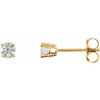 14K Yellow 3/8 CTW Natural Diamond Lightweight Basket Earring Mounting