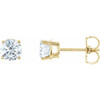14 Karat Yellow Gold 2 Carat Weight Diamond Earrings