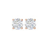 14 Karat Rose Gold 2 Carat Weight Diamond Earrings..