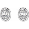 14K White 1/3 CTW Lab-Grown Diamond Bezel-Set Earrings