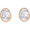 14K Rose 1/3 CTW Lab-Grown Diamond Bezel-Set Earrings
