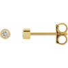 14K Yellow .03 CT Natural Diamond Micro Bezel Single Stud Earring