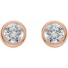 14 Karat Rose Gold 0.25 Carat Diamond Earrings..