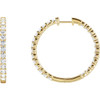 14K Yellow 5 CTW Lab-Grown Diamond Inside-Outside Hinged 37.8 mm Hoop Earrings