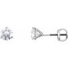 White Diamond Earrings in 14 Karat White Gold 1 Carat Diamond Earrings 