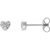 14K White 1/10 CTW Natural Diamond Heart Earrings