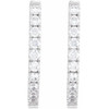 14K White 1/2 CTW Lab-Grown Diamond Hoop Earrings