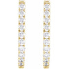 14K Yellow 3/4 CTW Lab-Grown Diamond Hoop Earrings