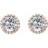 White Diamond Earrings in 14 Karat Rose Gold 1/3 Carat Diamond Earrings