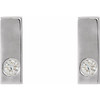 Sterling Silver .06 Carat Weight Diamond Bar Earrings