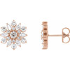White Diamond Earrings in 14 Karat Rose Gold 1 Carat Diamond Earrings.
