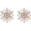 White Diamond Earrings in 14 Karat Rose Gold 1 Carat Diamond Earrings.
